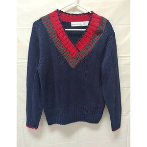 Vtg Robert Scott Womens Sweater Medium V Neck Pullover Ramie Cotton